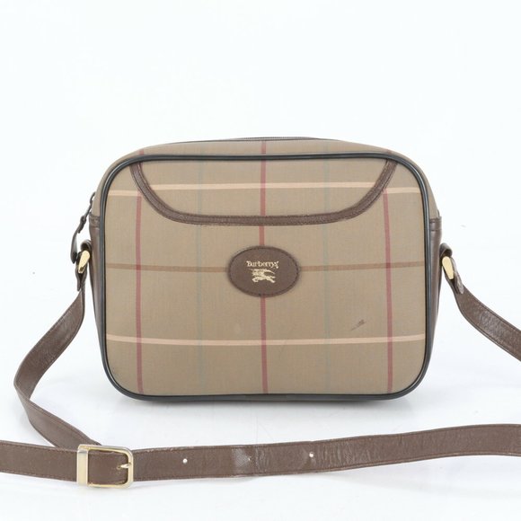 Burberry Check Horse Leather Shoulder Bag Tote for Men - Picture 1 of 11